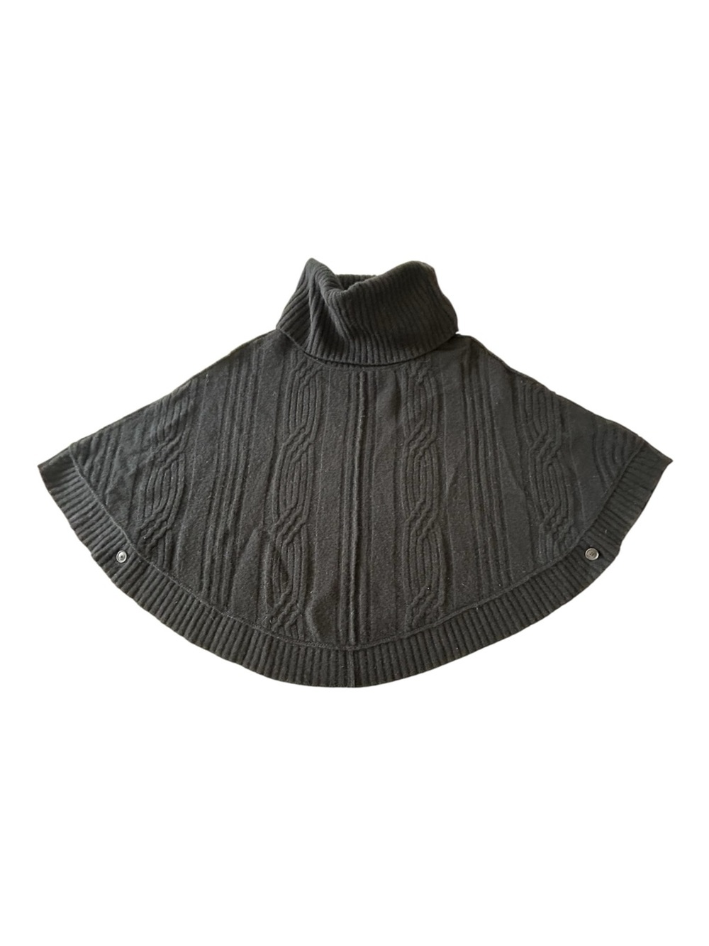 AllSaints Black Cable Knit Turtleneck Poncho Sweater UK 10 US 6